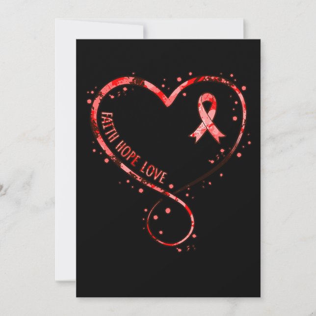 Faith Hope Kärlek Heart Disease Awareness Survivor Tack Kort (Framsida)