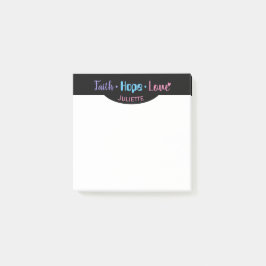 Faith Hope Kärlek Heart Inspirational Christian 3x Post-it Block