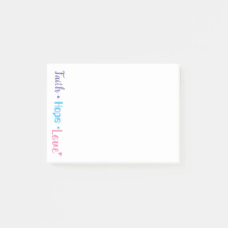 Faith Hope Kärlek Heart Inspirational Christian 4x Post-it Block