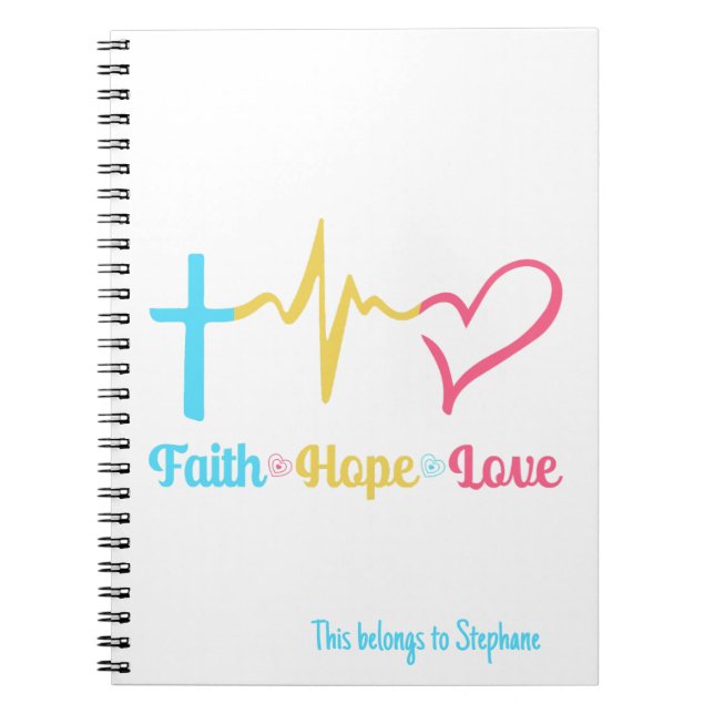 Faith Hope Kärlek Hearts Anteckningsbok (Framsidan)