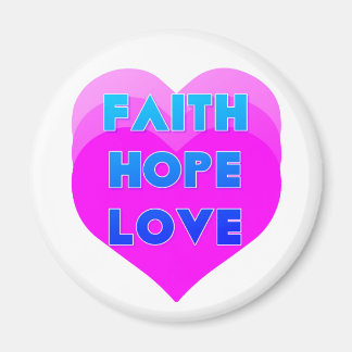 Faith Hope Kärlek Hearts Inspirational Magnet