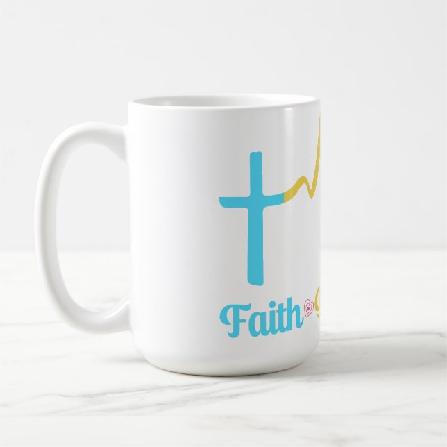 Faith Hope Kärlek Hearts Kaffemugg (Vänster)