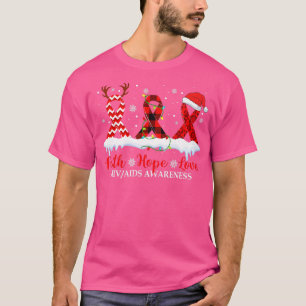 Faith Hope Kärlek HIV AIDS Awareness jul Ribbo T Shirt
