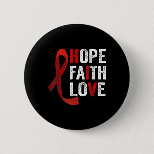Faith Hope Kärlek - Hiv World Aids Day Awareness Knapp