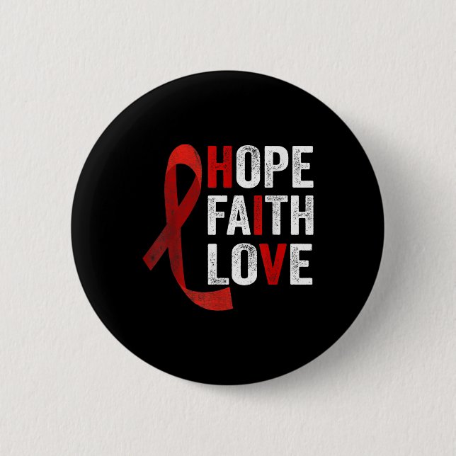 Faith Hope Kärlek - Hiv World Aids Day Awareness Knapp (Framsida)