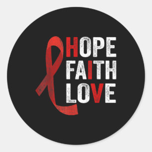 Faith Hope Kärlek - Hiv World Aids Day Awareness Runt Klistermärke