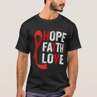 Faith Hope Kärlek - Hiv World Aids Day Awareness T Shirt