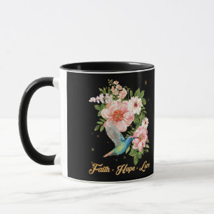 Faith Hope Kärlek Hummingbird Bild Bird Print Mugg