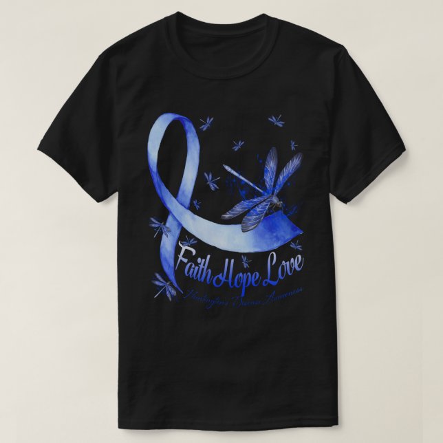 Faith Hope Kärlek Huntingtons sjukdomskänsla Dra T Shirt (Design framsida)