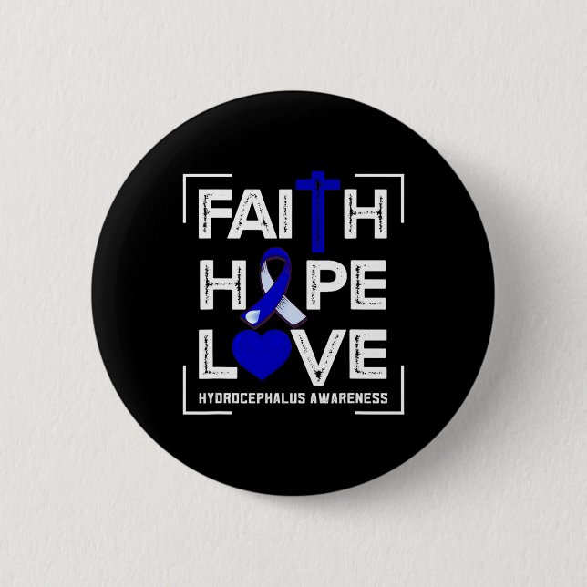 Faith Hope Kärlek Hydrocephalus Awareness 1 Knapp (Framsida)
