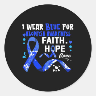 Faith Hope Kärlek I Bära Blue for Alopecia Awarene Runt Klistermärke