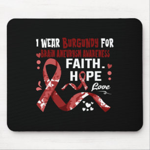Faith Hope Kärlek I Bära Burgundy for Brain Aneury Musmatta