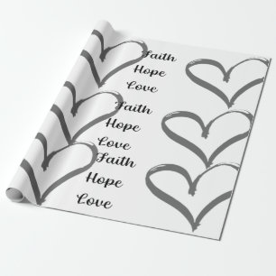 Faith, Hope, Kärlek inslagna pappert Presentpapper