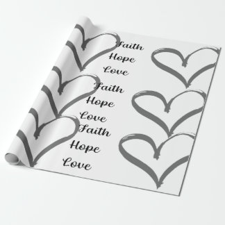 Faith, Hope, Kärlek inslagna pappert Presentpapper