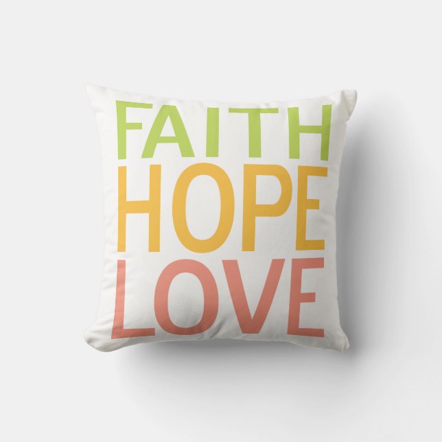 Faith Hope Kärlek inspirational Christian Pillow Kudde (Framsida)
