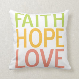 Faith Hope Kärlek inspirational Christian Pillow Kudde