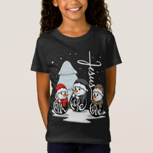 Faith Hope Kärlek Jesus jul Pajama Snögubbe Chr T Shirt
