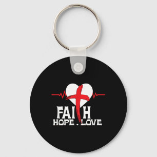 Faith Hope Kärlek Kärlek Jesus Kristus jul Nyckelring