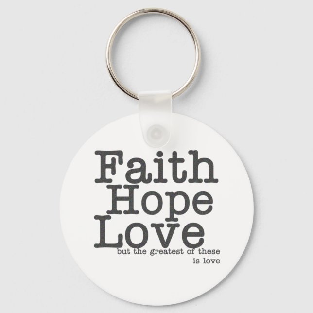 Faith Hope Kärlek Keychain Nyckelring (Framsida)