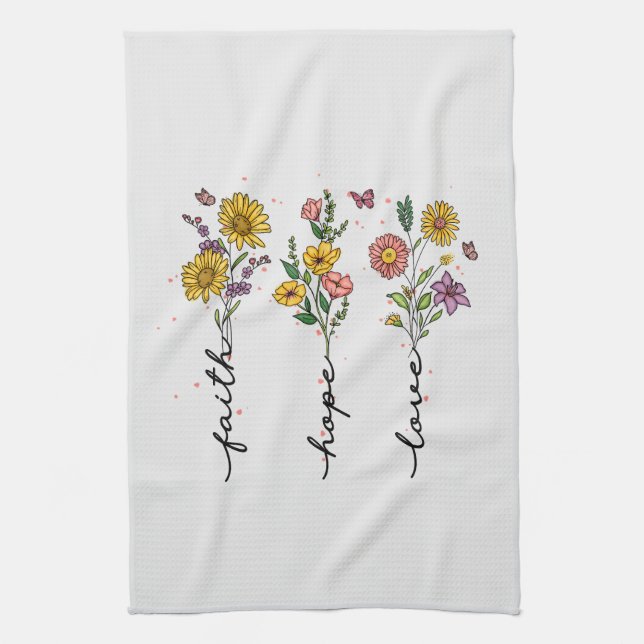 Faith-Hope-Kärlek Kökshandduk (Vertikal)