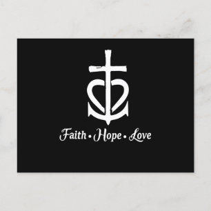 Faith Hope Kärlek Kor Anchor Heart Jesus Meddelande Vykort