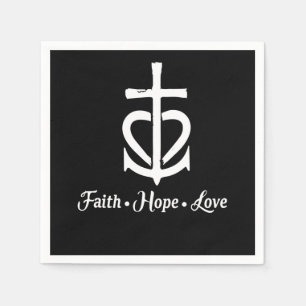 Faith Hope Kärlek Kor Anchor Heart Jesus Pappersservett