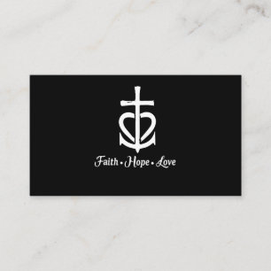 Faith Hope Kärlek Kor Anchor Heart Jesus Visitkort