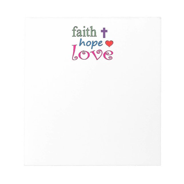 Faith Hope Kärlek Kor Heart Anteckningsblock (Framsida)
