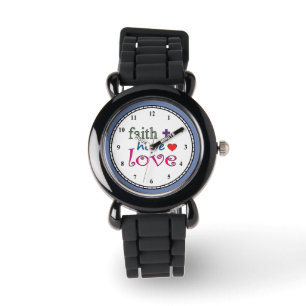Faith Hope Kärlek Kor Heart Armbandsur