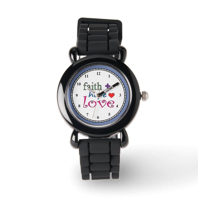 Faith Hope Kärlek Kor Heart Armbandsur (Framsida)