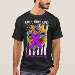 Faith Hope Kärlek Kor och Flagga överdoseringsmedv T Shirt