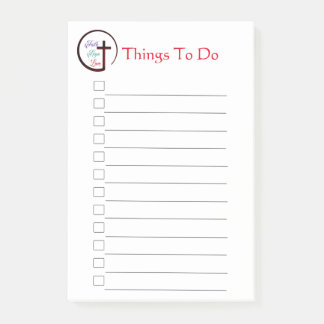 Faith Hope Kärlek Kor Post-it Notes Block