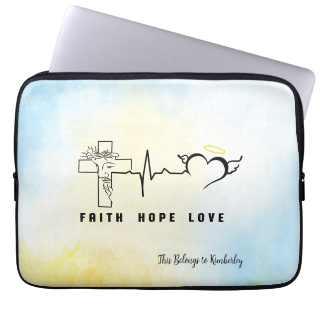 Faith Hope Kärlek Laptop Fodral (Framsidan)