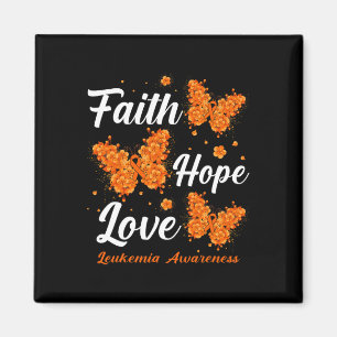 Faith Hope Kärlek Leukemia Awareness Butterfly Magnet