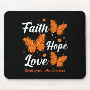 Faith Hope Kärlek Leukemia Awareness Butterfly Musmatta
