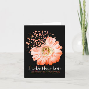 Faith Hope Kärlek Leukemia Orange Ribbon D Kort