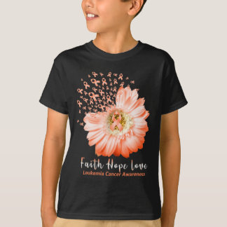 Faith Hope Kärlek Leukemia Orange Ribbon D T Shirt