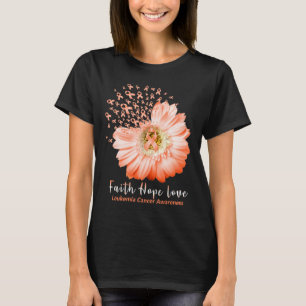 Faith Hope Kärlek Leukemia Orange Ribbon D T Shirt
