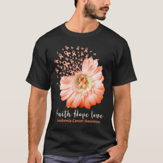 Faith Hope Kärlek Leukemia Orange Ribbon D T Shirt