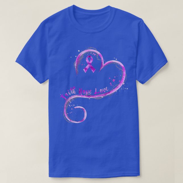 Faith Hope Kärlek Lila Ribbon Overdose Awareness T Shirt (Design framsida)