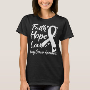 Faith Hope Kärlek Lung Cancer Awareness T Shirt