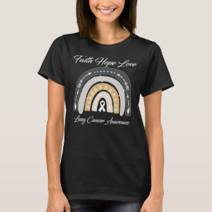 Faith Hope Kärlek Lung Cancer Awareness White Ribb T Shirt