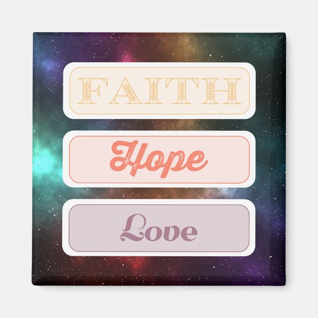 Faith, Hope, Kärlek Magnet (Framsidan)