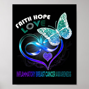 Faith Hope Kärlek Male Breast Cancer Awareness Hea Poster