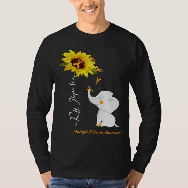 Faith Hope Kärlek Många Sclerosis Awareness T Shirt (Framsida)