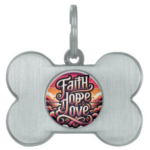 Faith Hope Kärlek märkre pet ID-bricka Husdjur