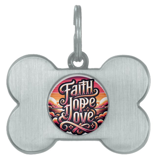 Faith Hope Kärlek märkre pet  ID-bricka Husdjur (Framsidan)