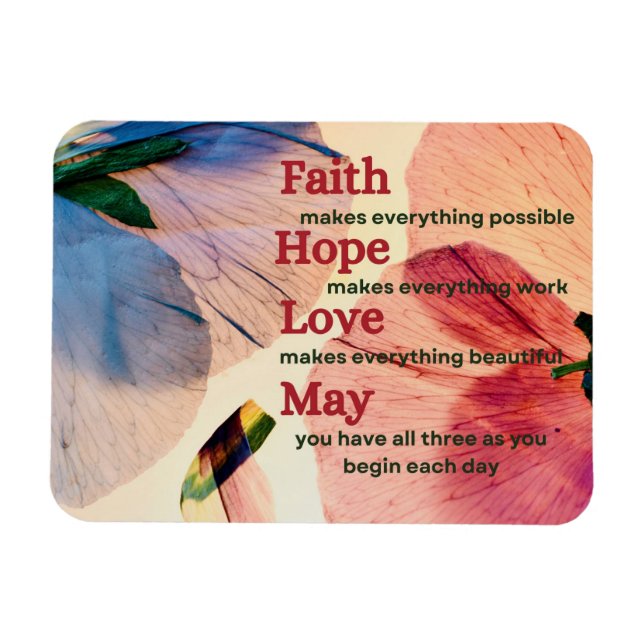 Faith Hope Kärlek May Magnet (Horisontell)
