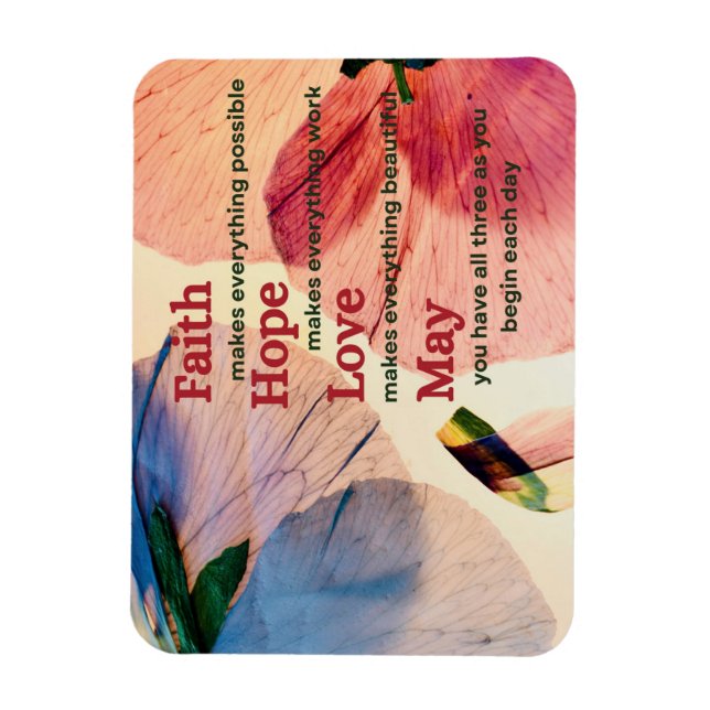 Faith Hope Kärlek May Magnet (Vertikal)