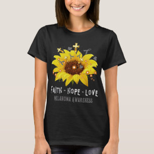 Faith Hope Kärlek Melanoma Awareness Support Melan T Shirt